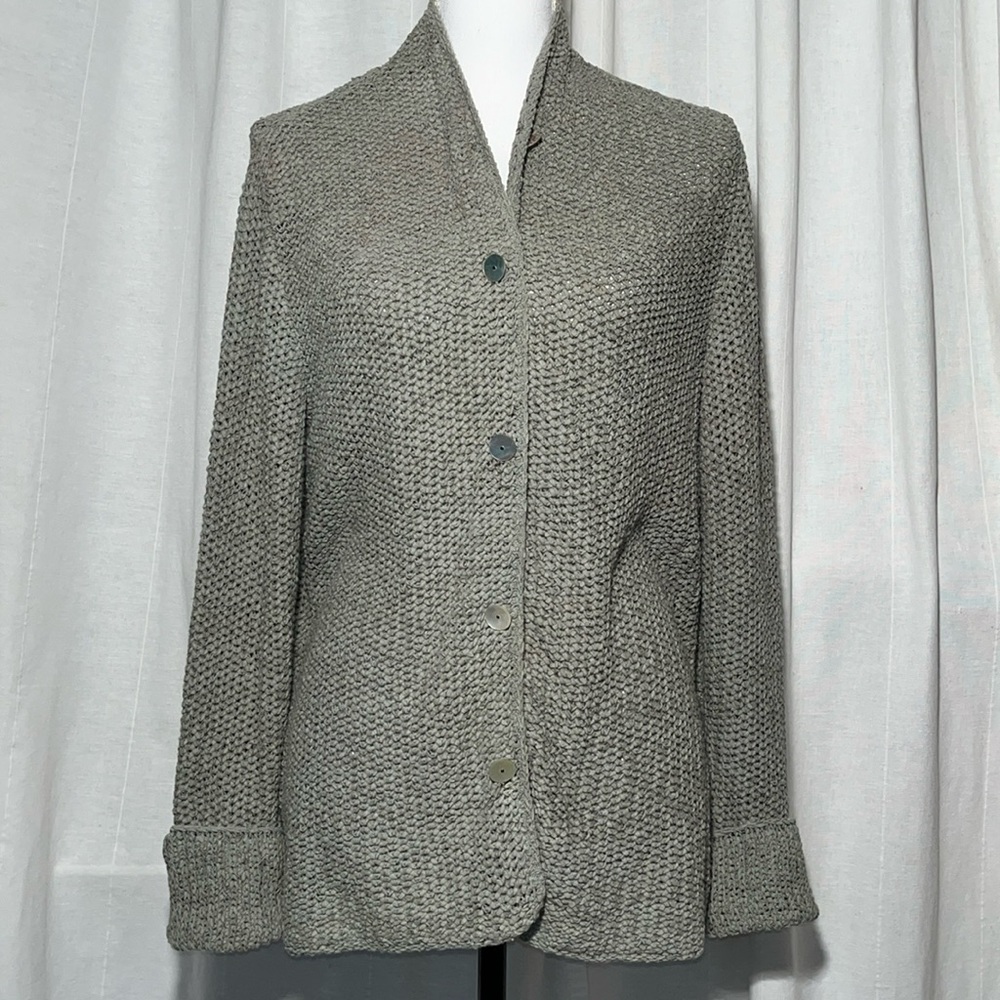 Marika Contompasis Stanley DeSantis #Cardigan #Sweater Handknit Look Sm #gray